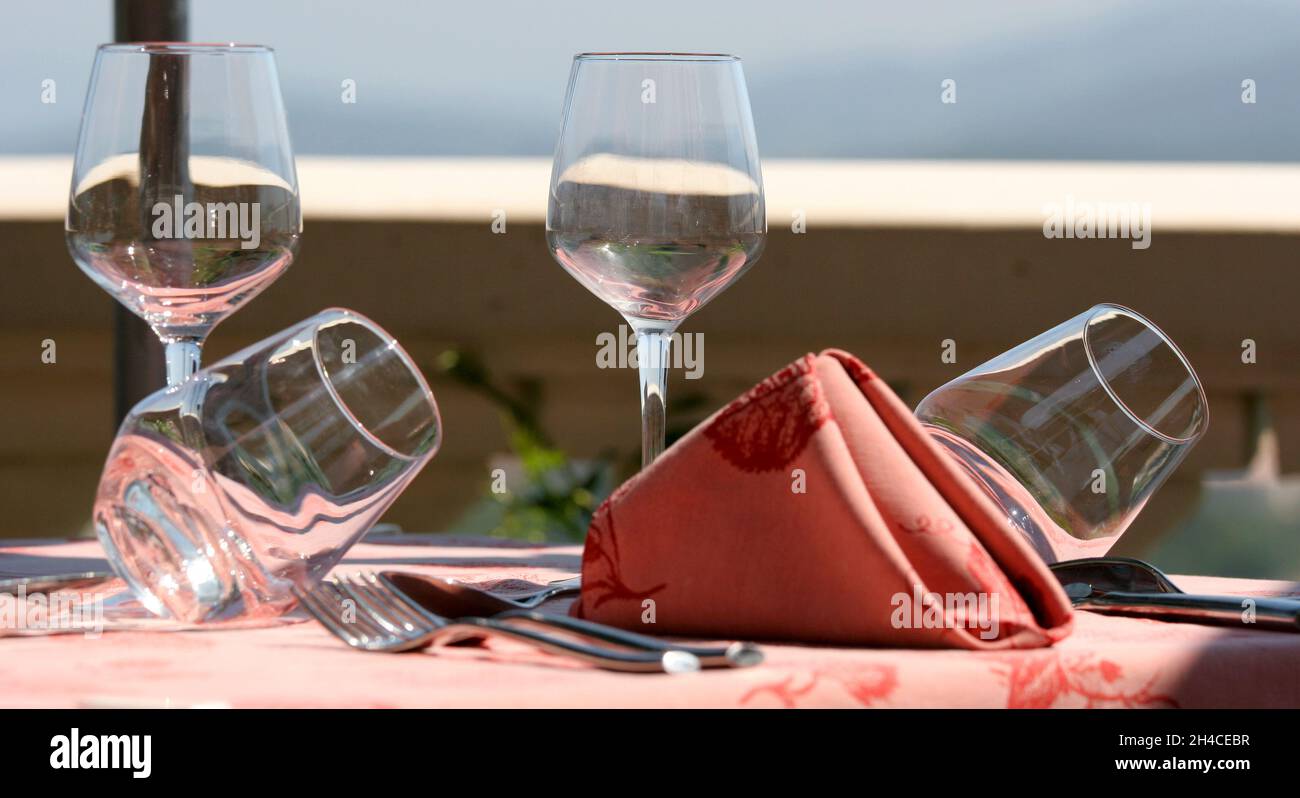 restaurant in bormes les mimosas, france, french riviera Stock Photo