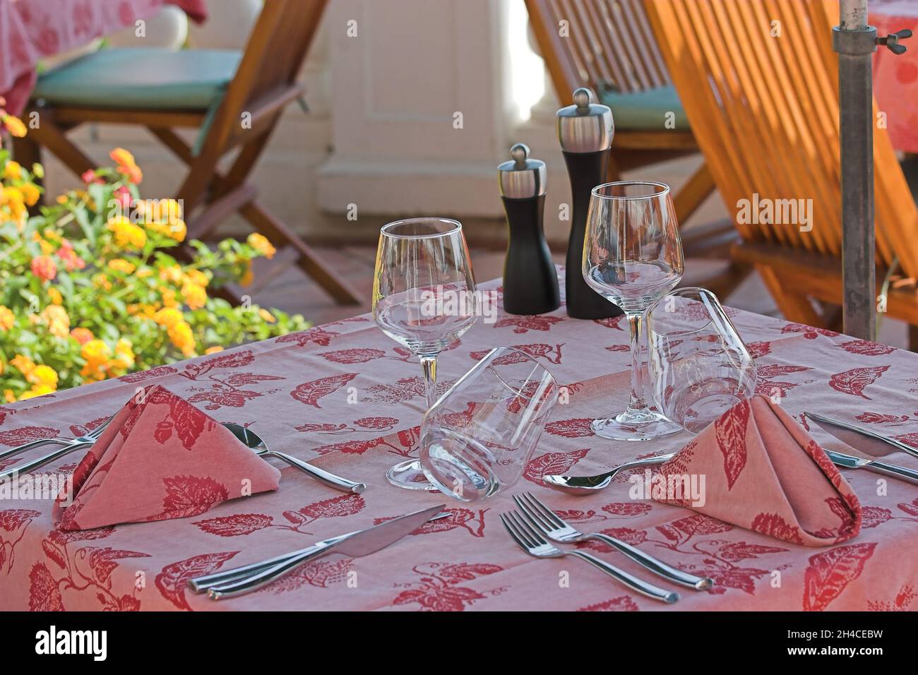 restaurant in bormes les mimosas, france, french riviera Stock Photo