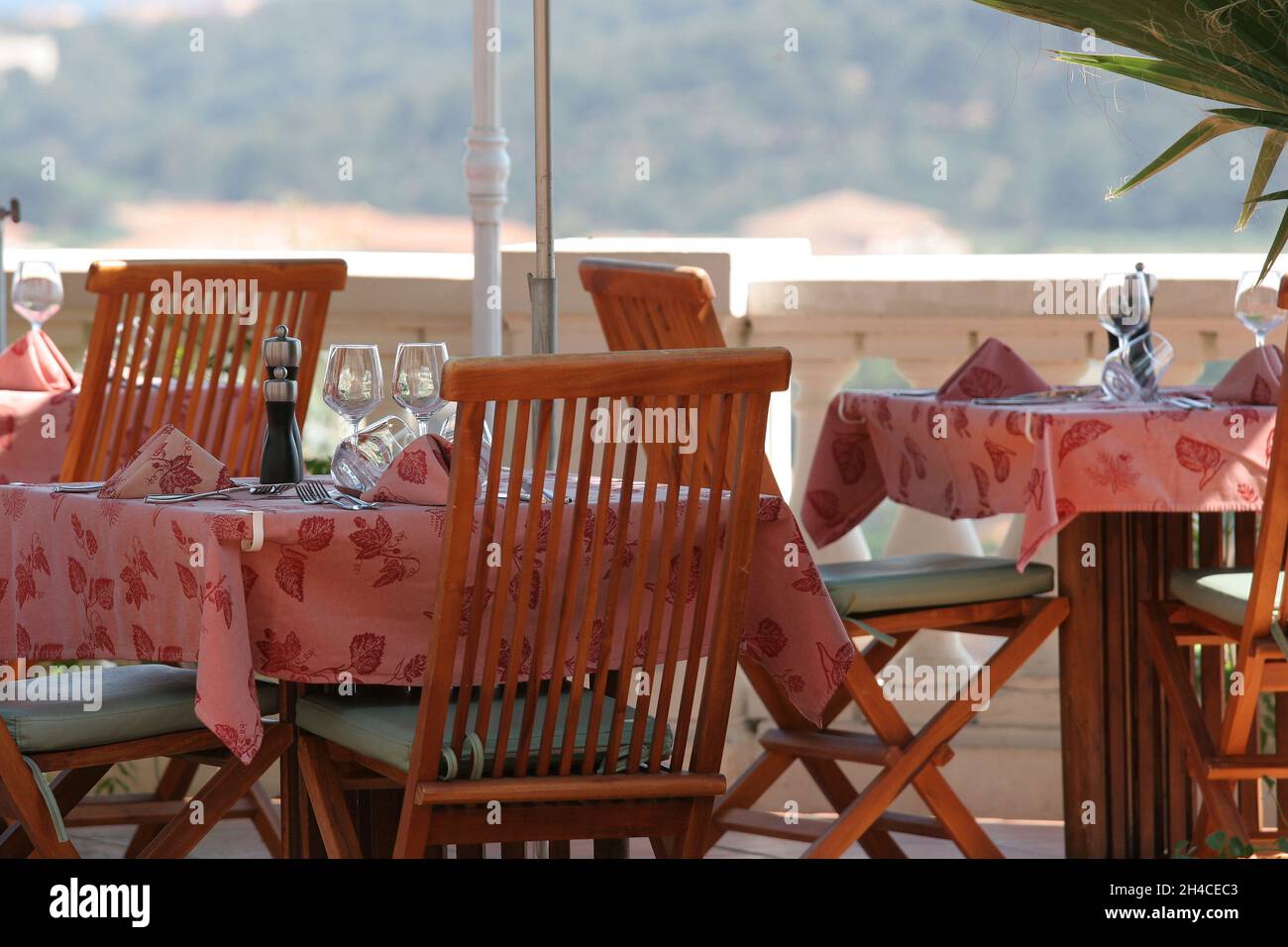 restaurant in bormes les mimosas, france, french riviera Stock Photo