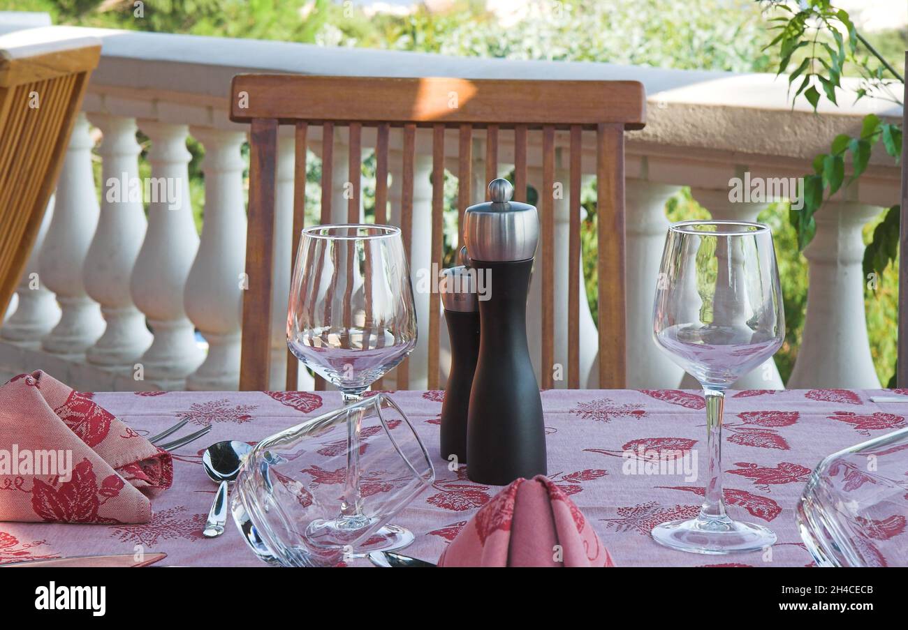 restaurant in bormes les mimosas, france, french riviera Stock Photo