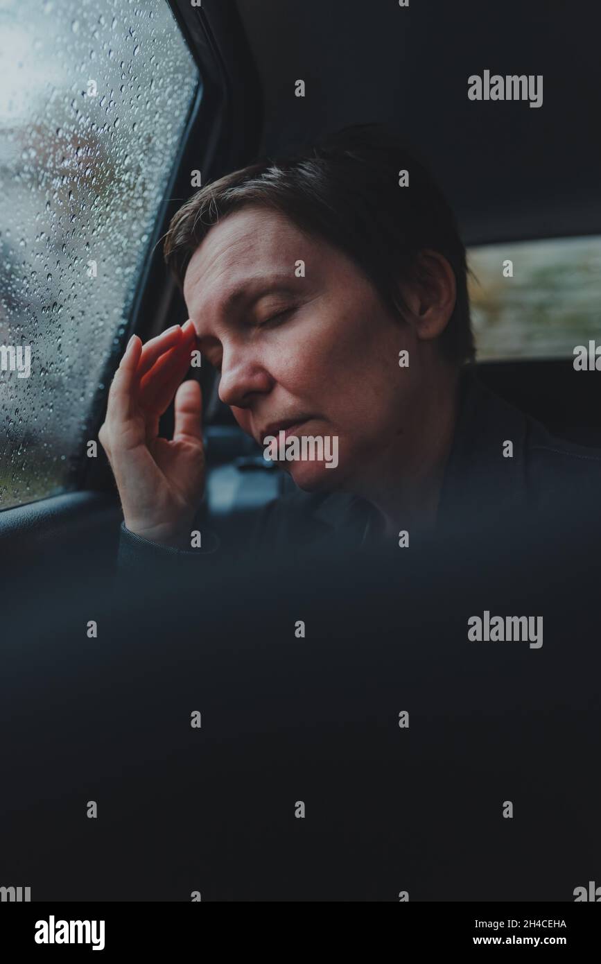 Woman backseat car sick hires stock photography and images Alamy