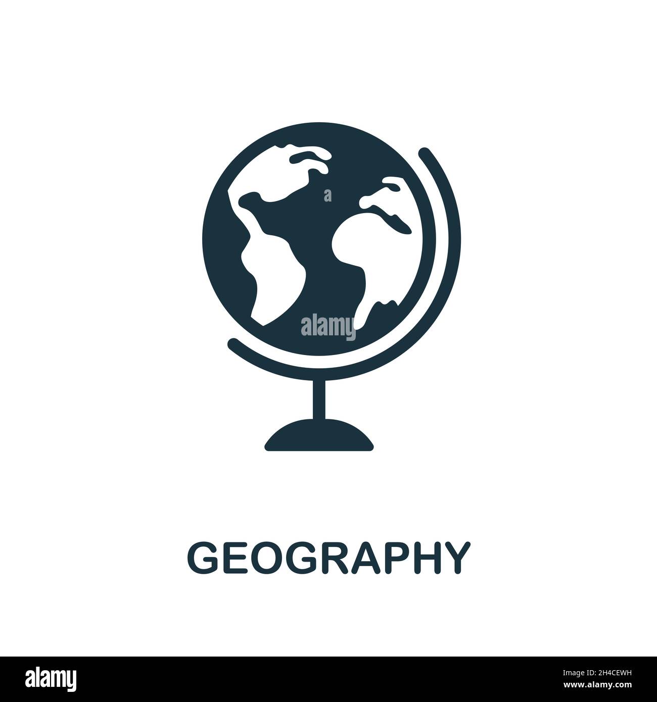 Geography icon. Monochrome sign from school education collection