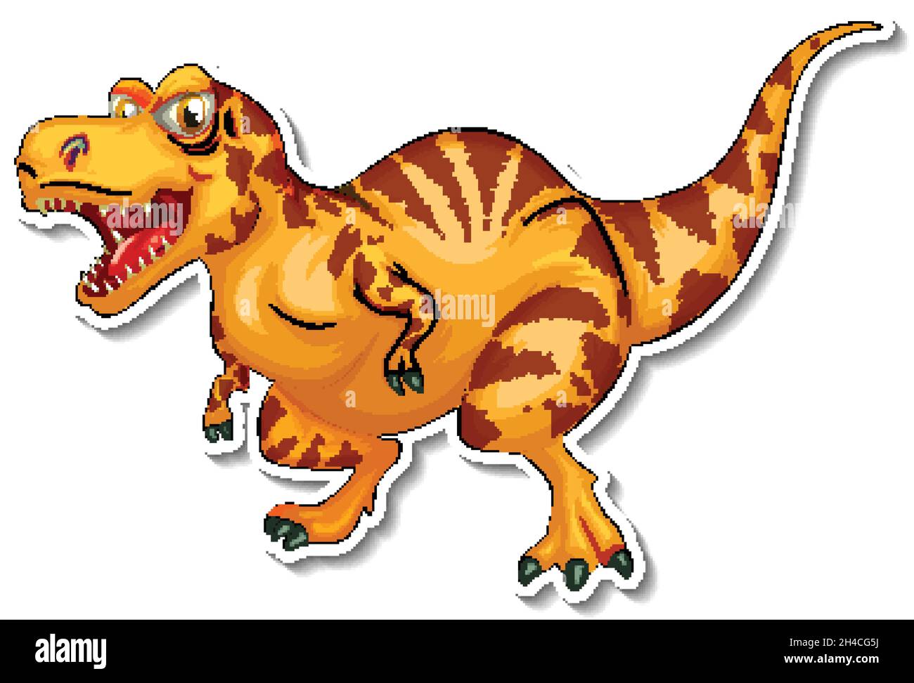 Tea-Rex -Funny Tea drinking Dinosaur T-Rex Cute' Sticker