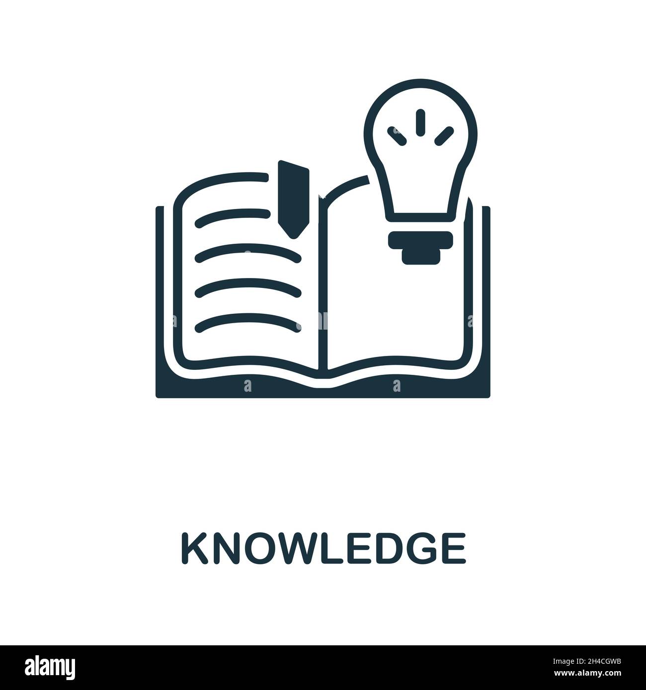 Knowledge icon. Monochrome sign from school education collection ...