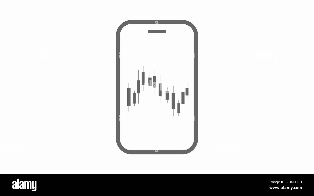 Smartphone Trading Icon. Vector isolated editable flat illustration Stock Vector