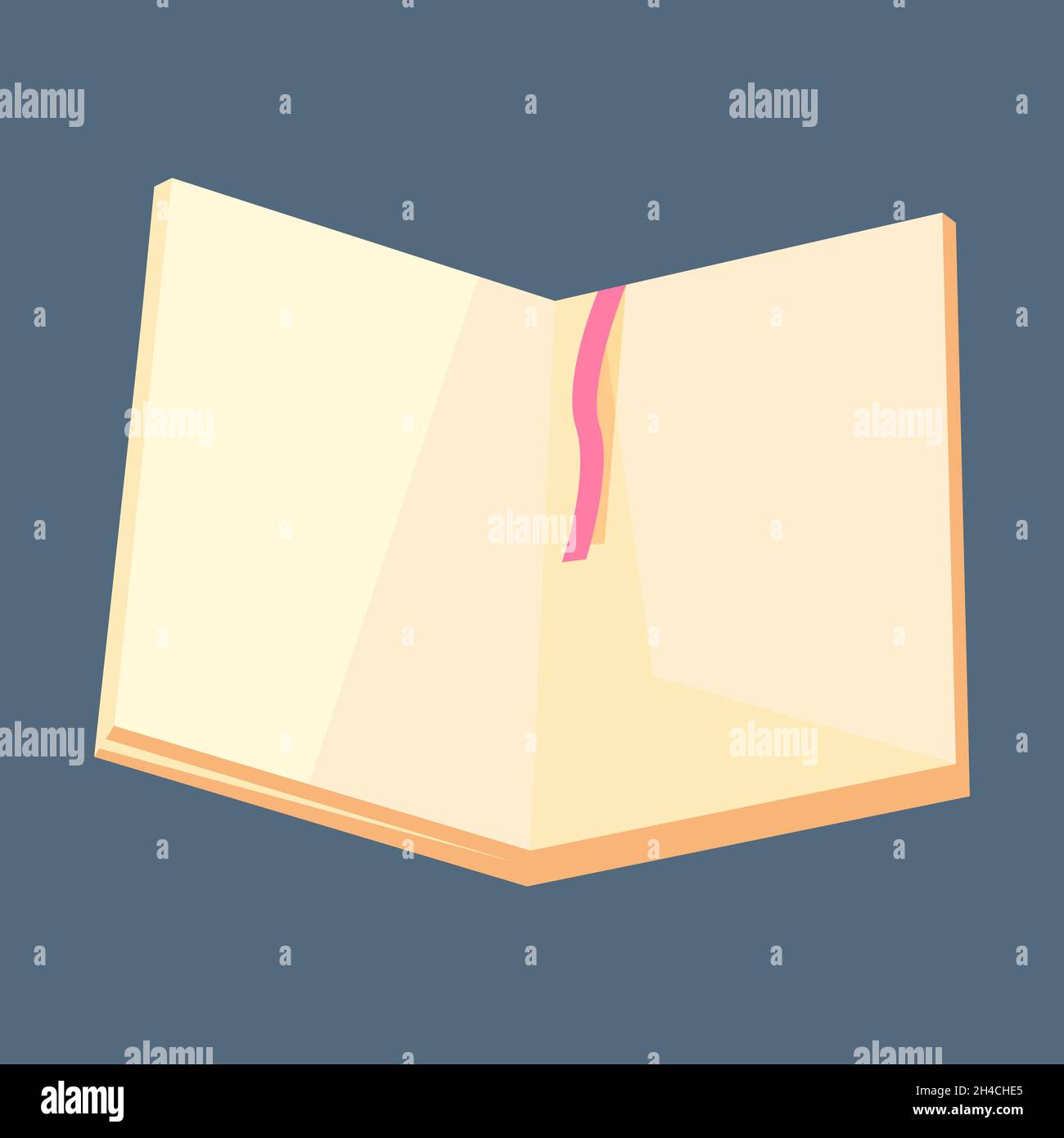 Open blank diary. Office supplies in flat style. Stock Vector