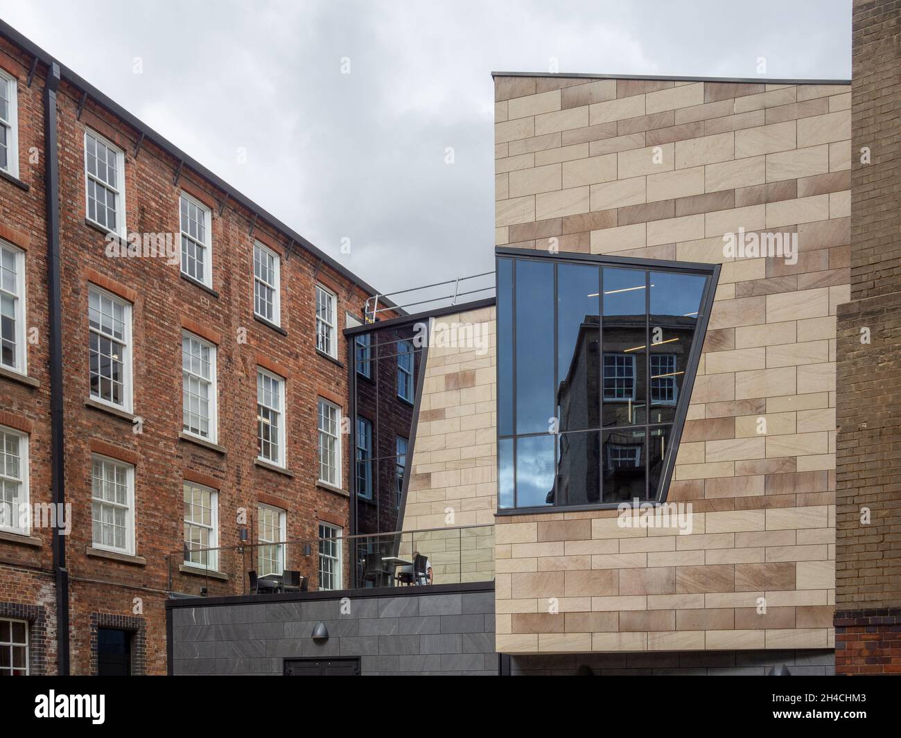 Modern glazed extension to Northampton Museum and Art Gallery