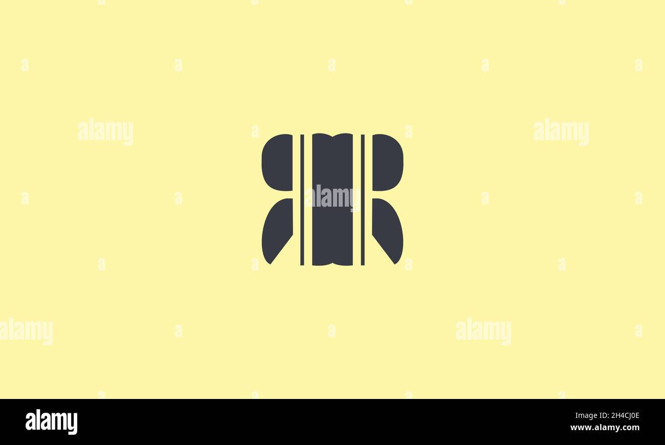 LETTERS RR LOGO DESIGN WITH NEGATIVE SPACE EFFECT FOR ILLUSTRATION USE Stock Vector