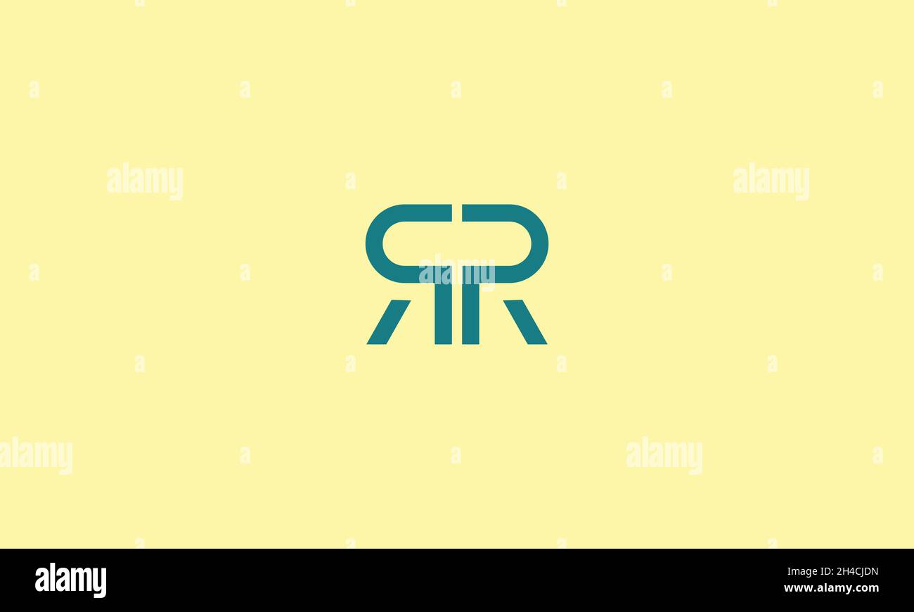LETTERS RR LOGO DESIGN WITH NEGATIVE SPACE EFFECT FOR ILLUSTRATION USE Stock Vector