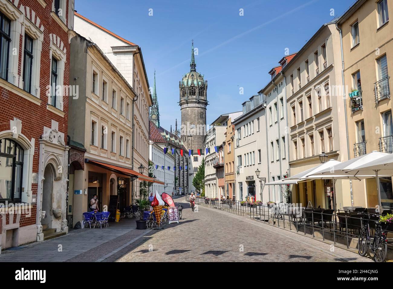 Schlossstrasse, Lutherstadt Wittenberg, Sachsen-Anhalt, Deutschland Stock Photo