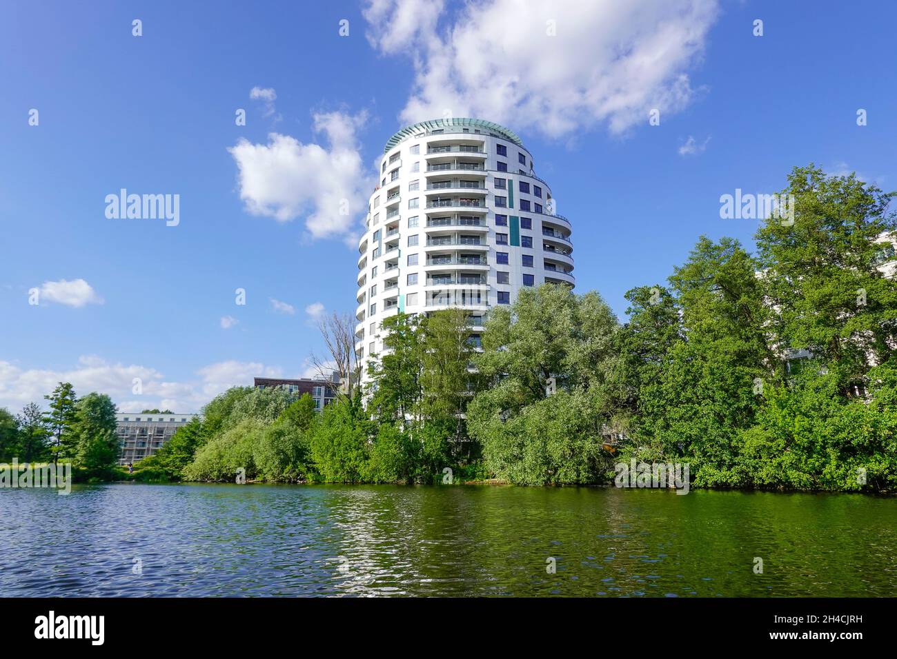 Hochhaus Havelperle, Hugo-Cassirer-Straße, Wasserstadt, Spandau, Berlin, Deutschland Stock Photo