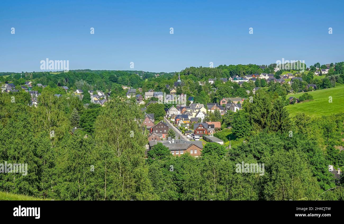 Stadtpanorama, Seiffen, Sachsen, Deutschland Stock Photo - Alamy