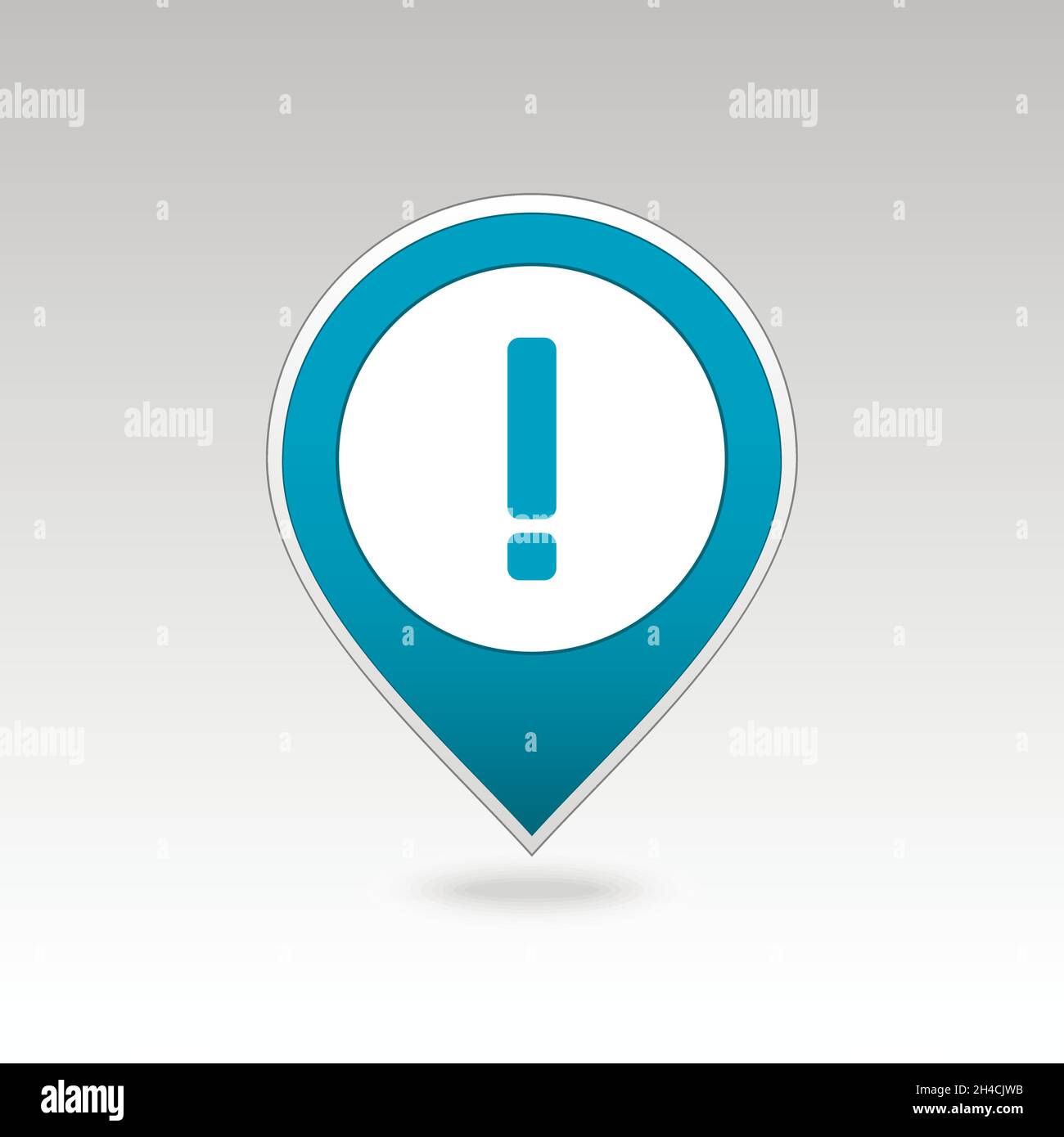 Warning attention sign. Exclamation mark pin map icon. Map pointer. Map markers. Vector illustration EPS10 Stock Vector