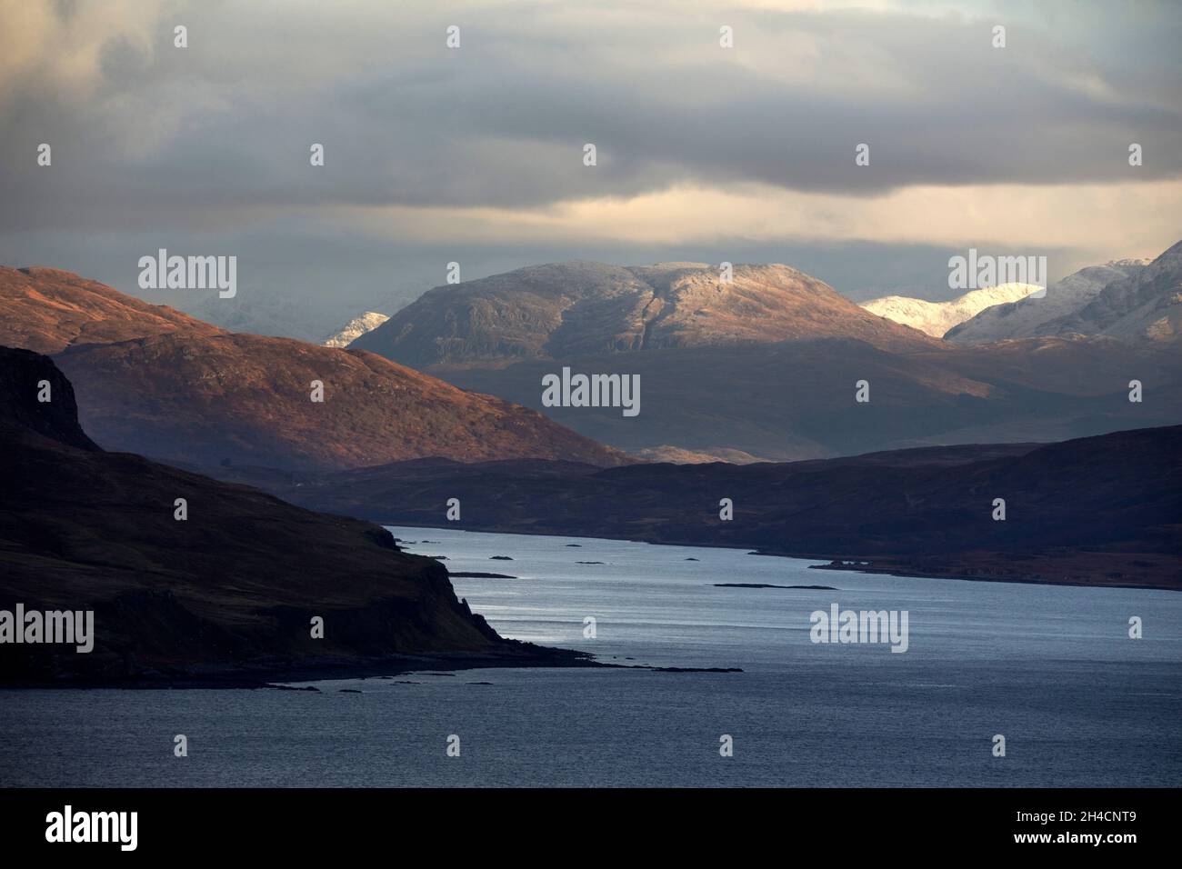 View of Bla Bheinn from Drinan, Isle of Skye, Scotland Stock Photo