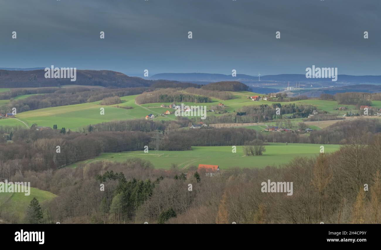Landschaft, Vlotho, Kreis Herford, Ostwestfalen, Nordrhein-Westfalen, Deutschland Stock Photo