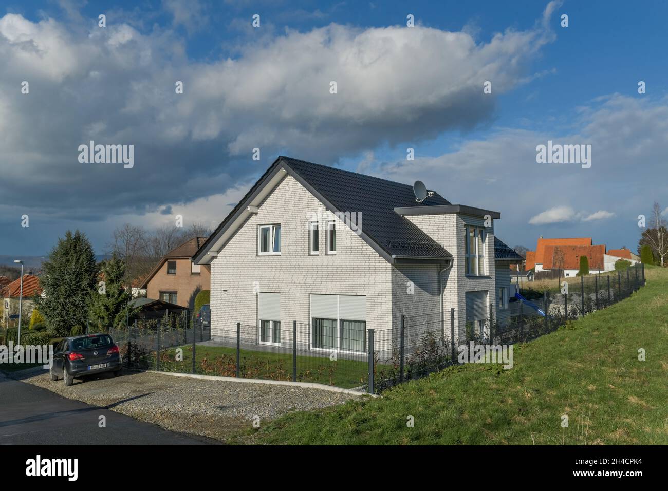 Einfamilienhaus, Vlotho, Kreis Herford, Ostwestfalen, Nordrhein-Westfalen, Deutschland Stock Photo