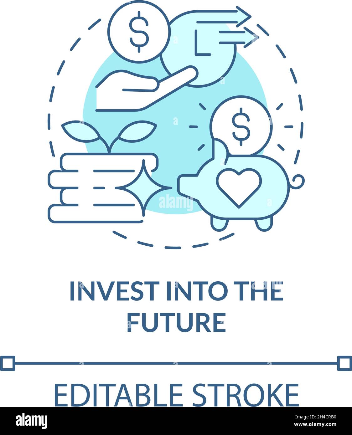Plan pension in advance concept icon Stock Vector