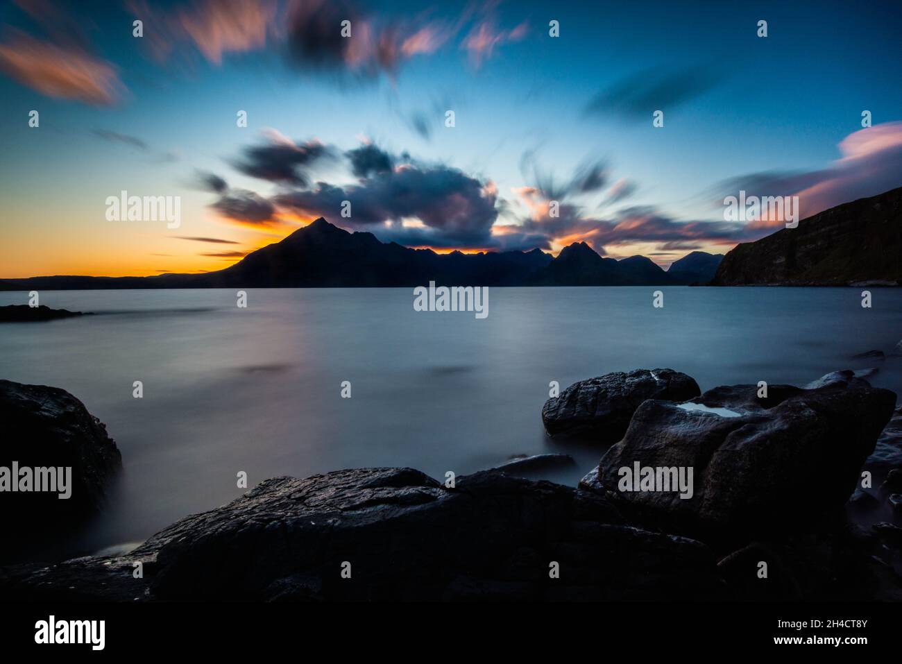 Elgol Sunset on the Isle of Skye, Scotland Stock Photo