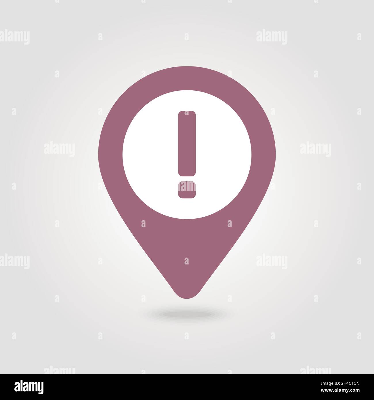 Warning attention sign. Exclamation mark pin map icon. Map pointer. Map markers. Vector illustration EPS10 Stock Vector
