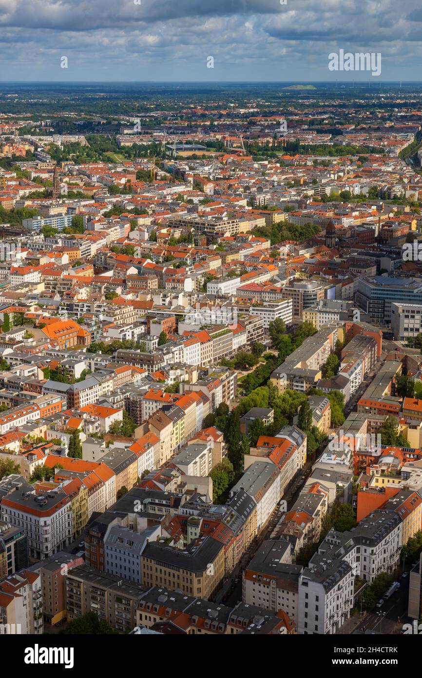 City of Berlin, capital of Germany, aerial view cityscape. Stock Photo