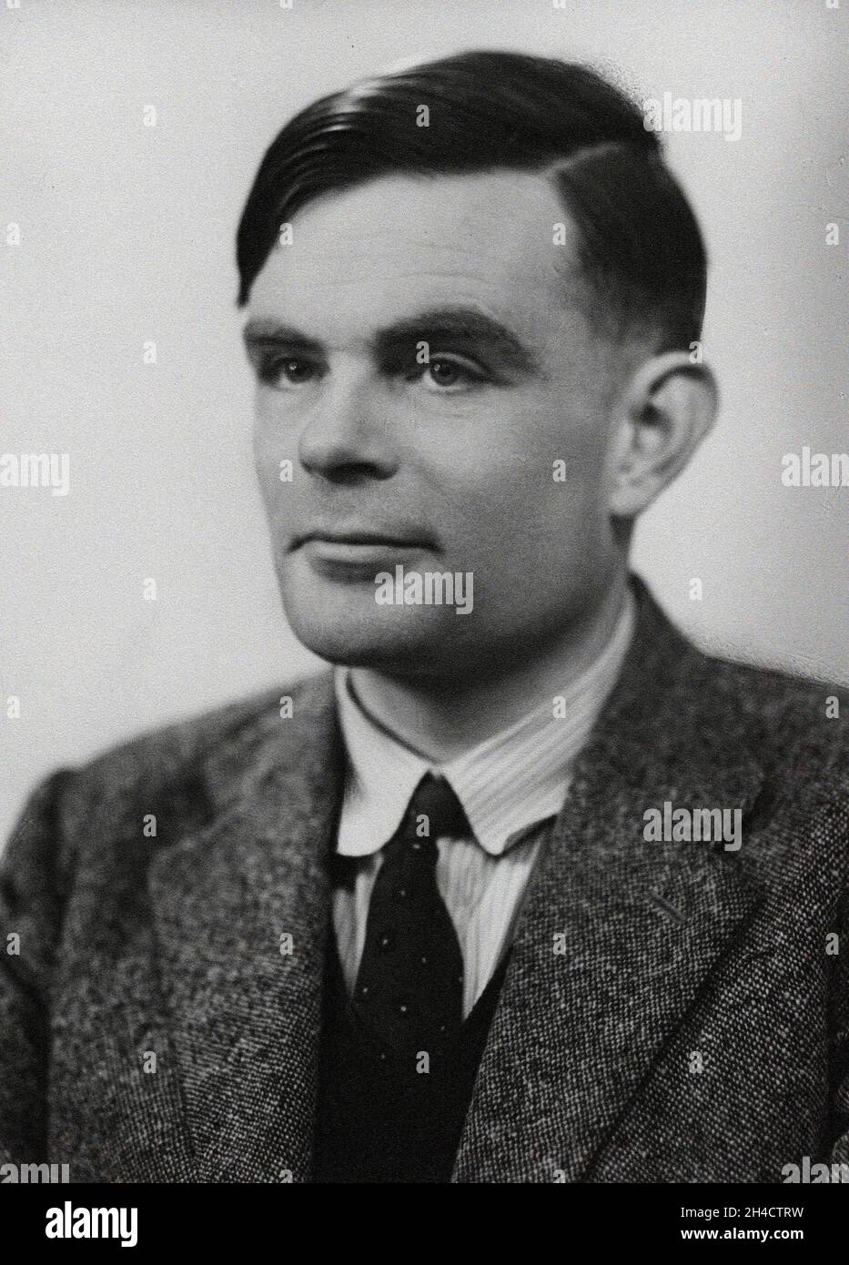 LONDON, UK - 1951 - Portrait of the famous early computer inventor and war hero Alan Mathison Turing ( 23 June 1912 – 7 June 1954 ). His work at Bletc Stock Photo