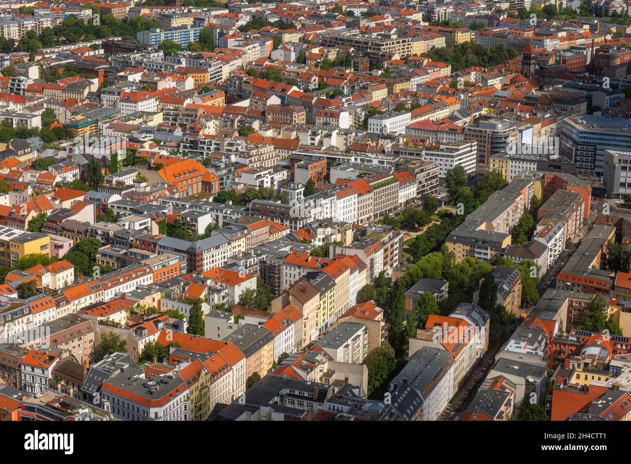 City of Berlin, capital of Germany, aerial view cityscape. Stock Photo