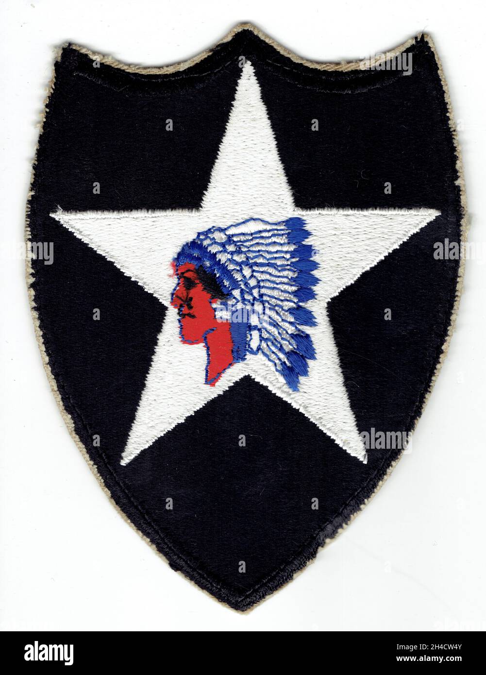 patch WW2 2nd infantry division Indian Head Stock Photo