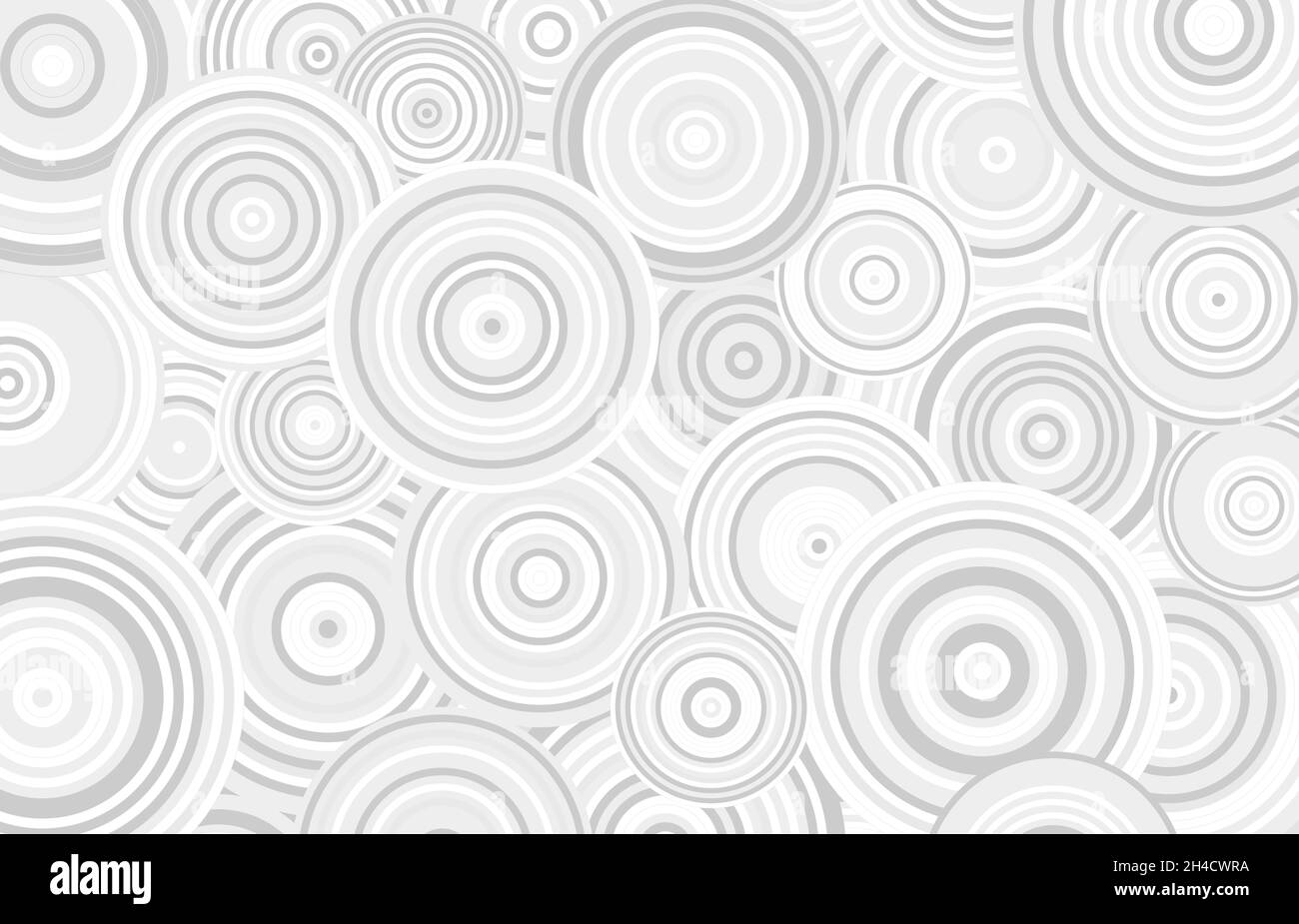 Abstract white and gray circles pattern design. Overlapping artwork template decorative background. illustration vector Stock Vector