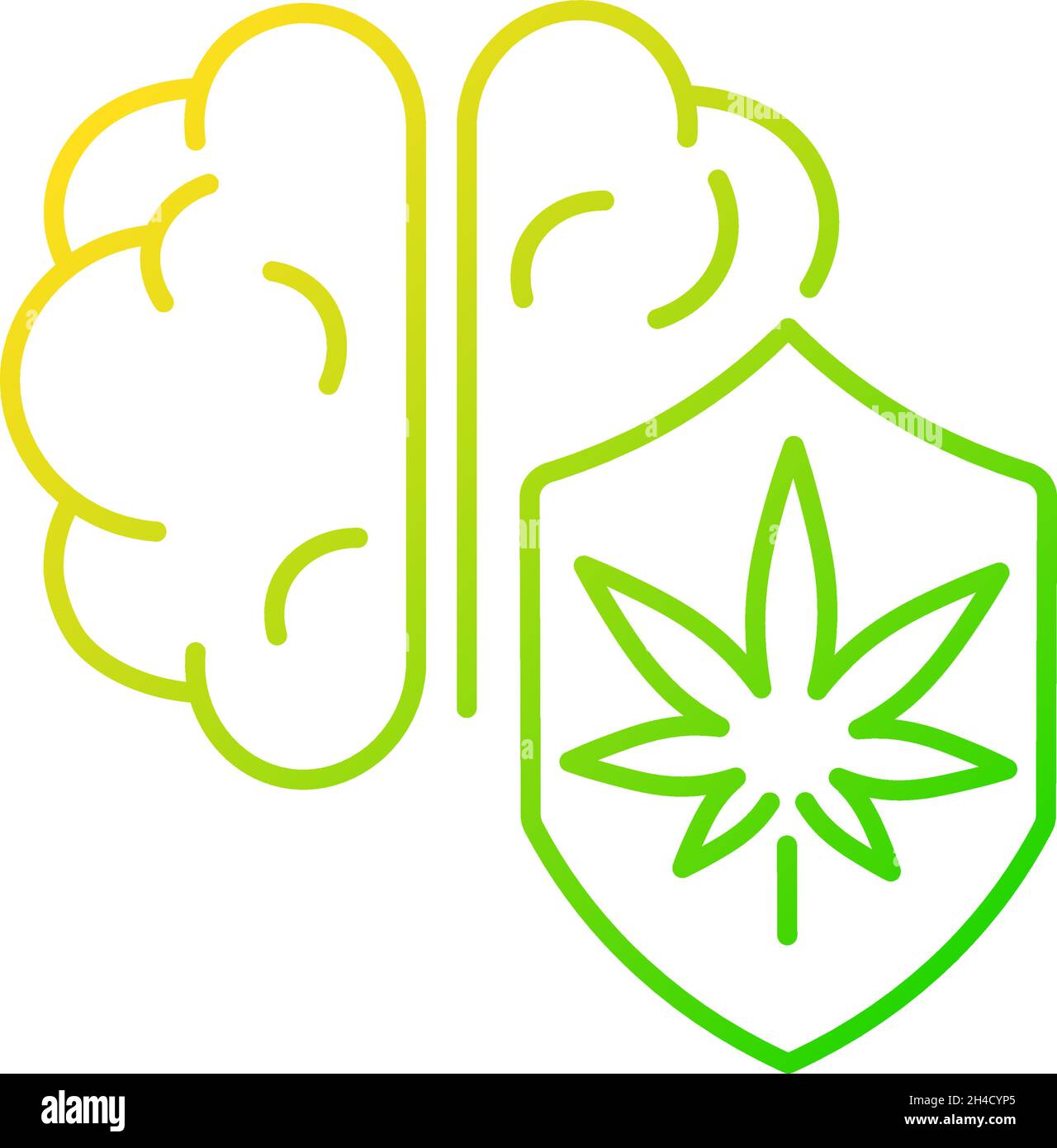 Marijuana brain protection gradient linear vector icon Stock Vector