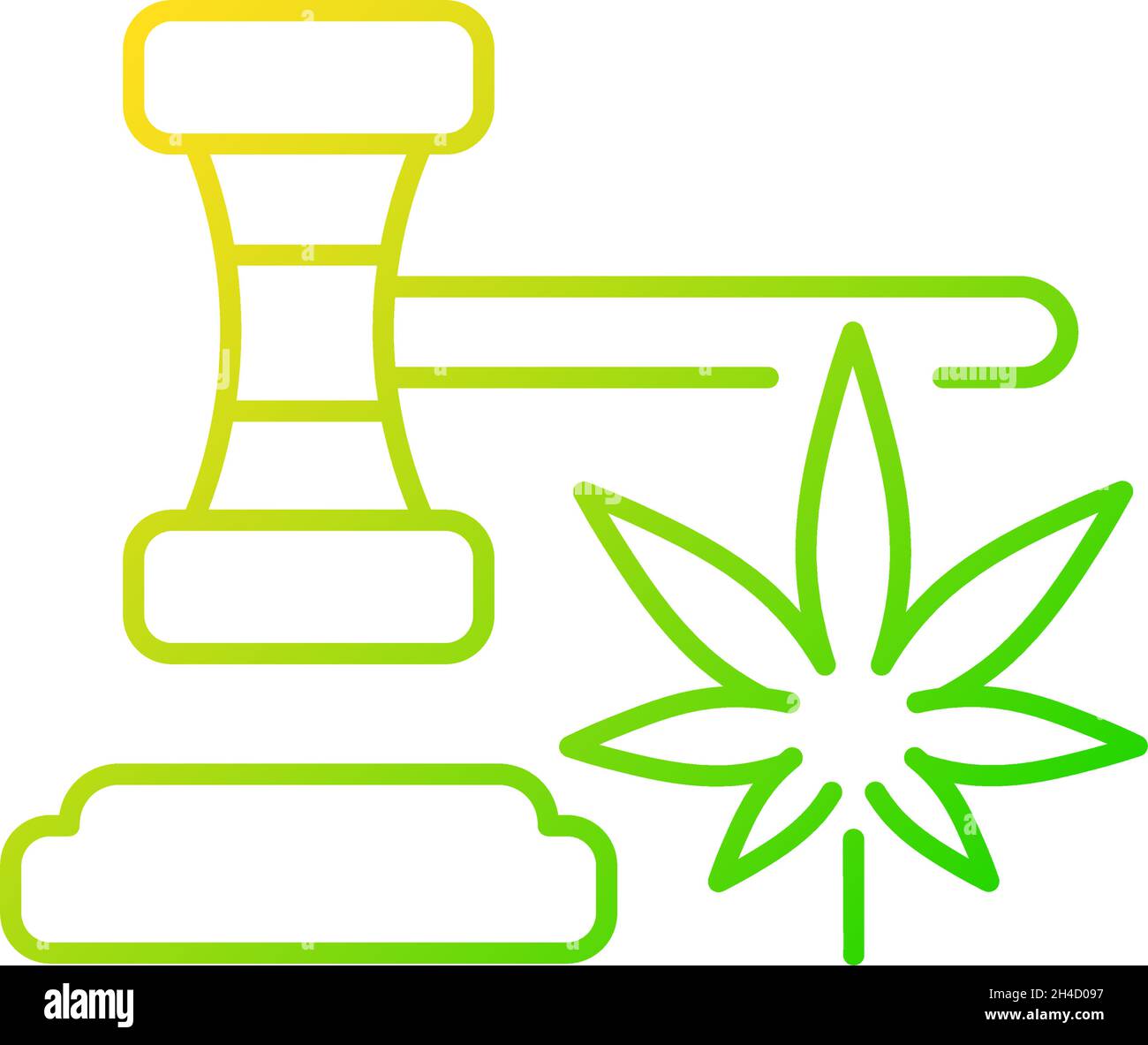 Cannabis legalization gradient linear vector icon Stock Vector