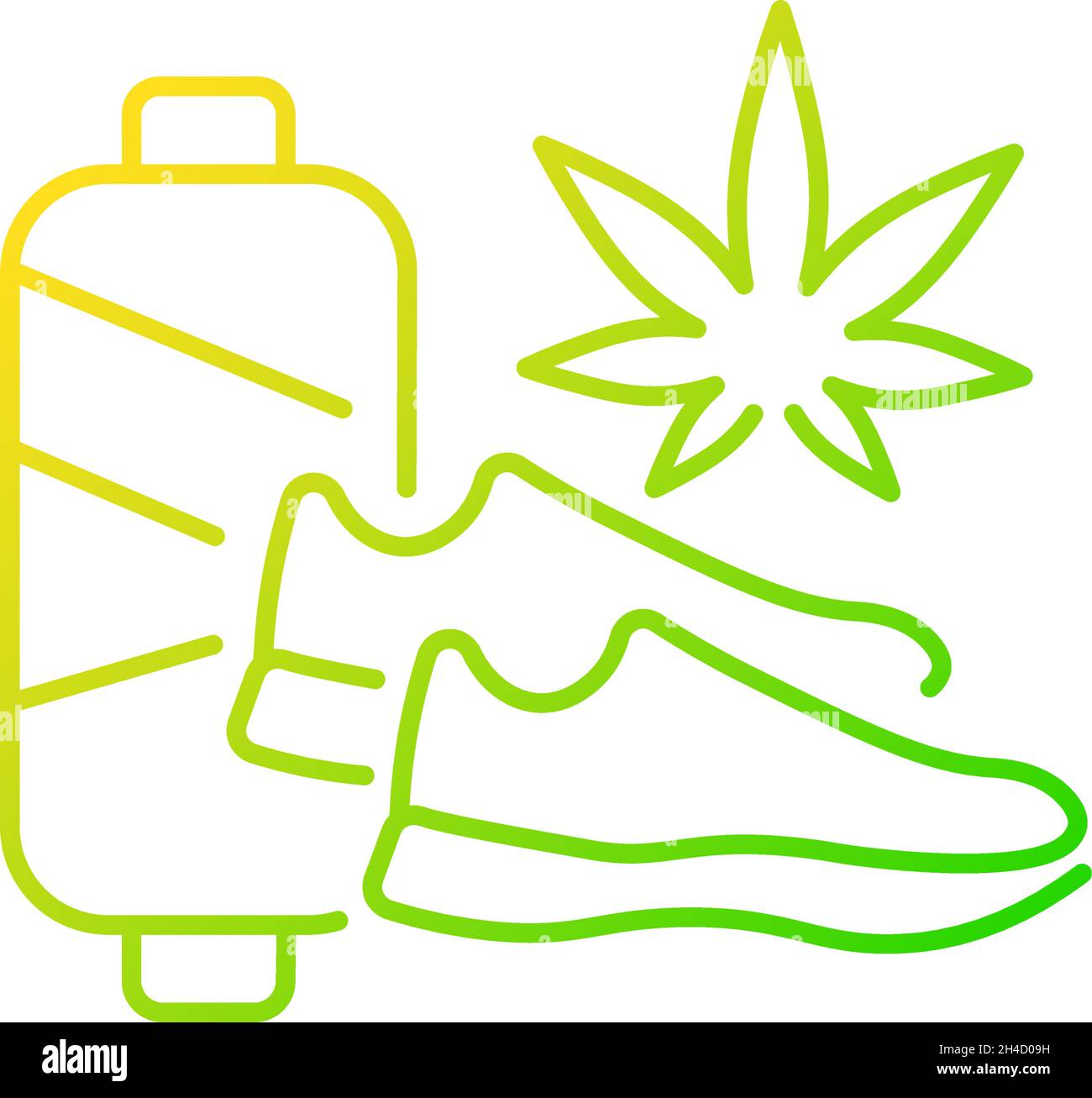 Cannabis shoes gradient linear vector icon Stock Vector