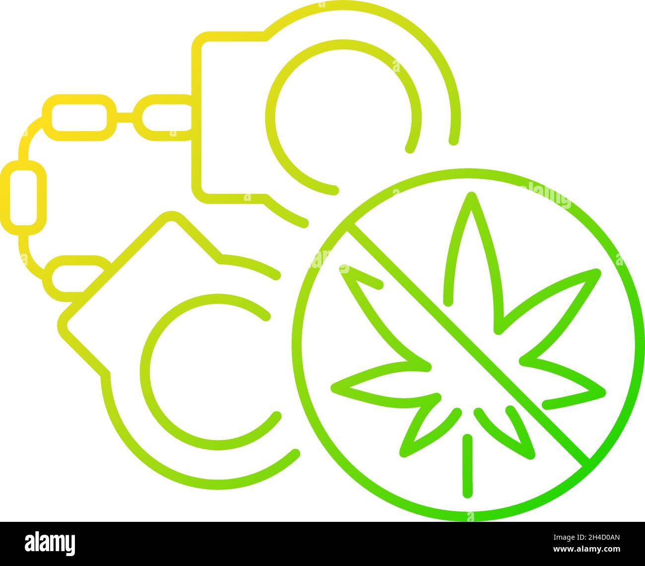 Marijuana arrests gradient linear vector icon Stock Vector