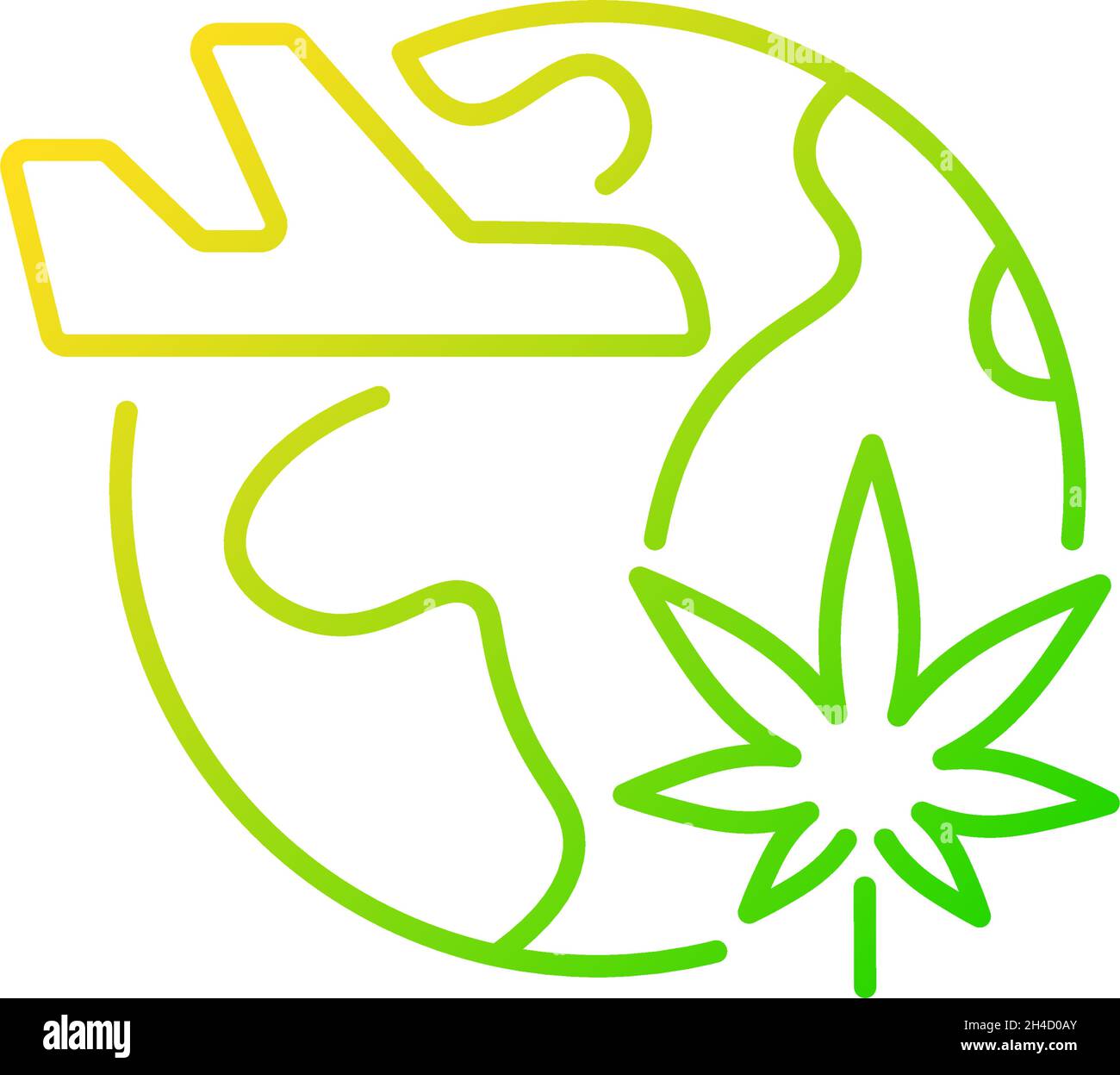 Cannabis tourism gradient linear vector icon Stock Vector
