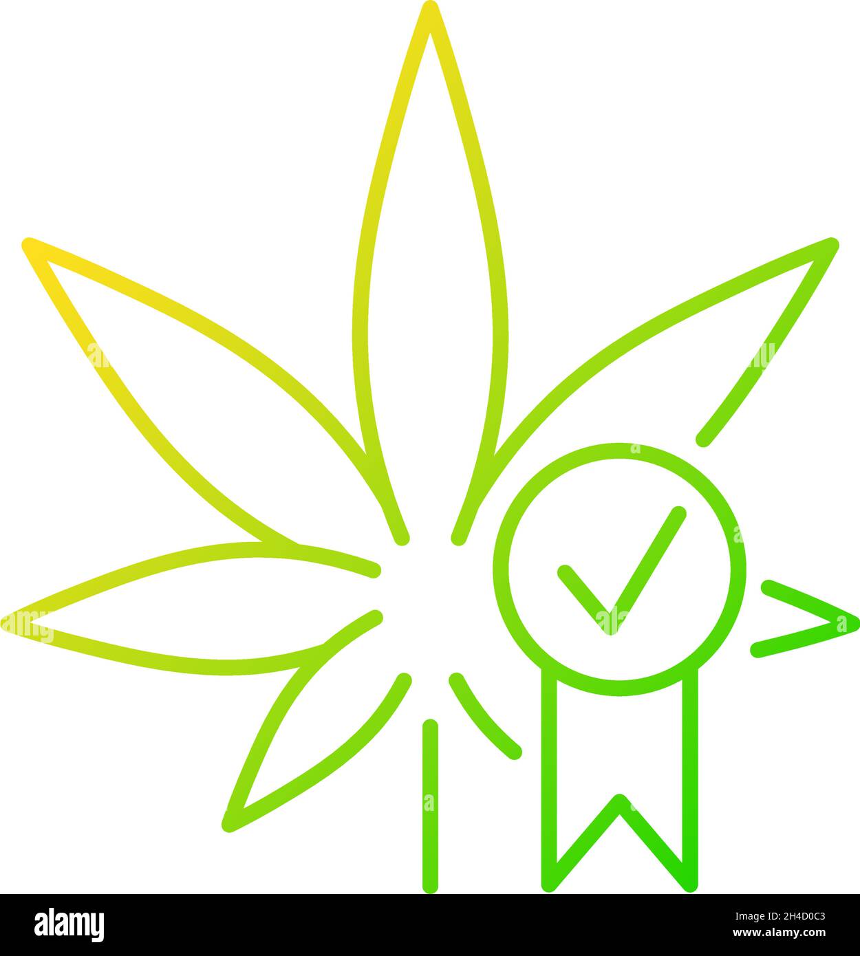 Cannabis quality control gradient linear vector icon Stock Vector