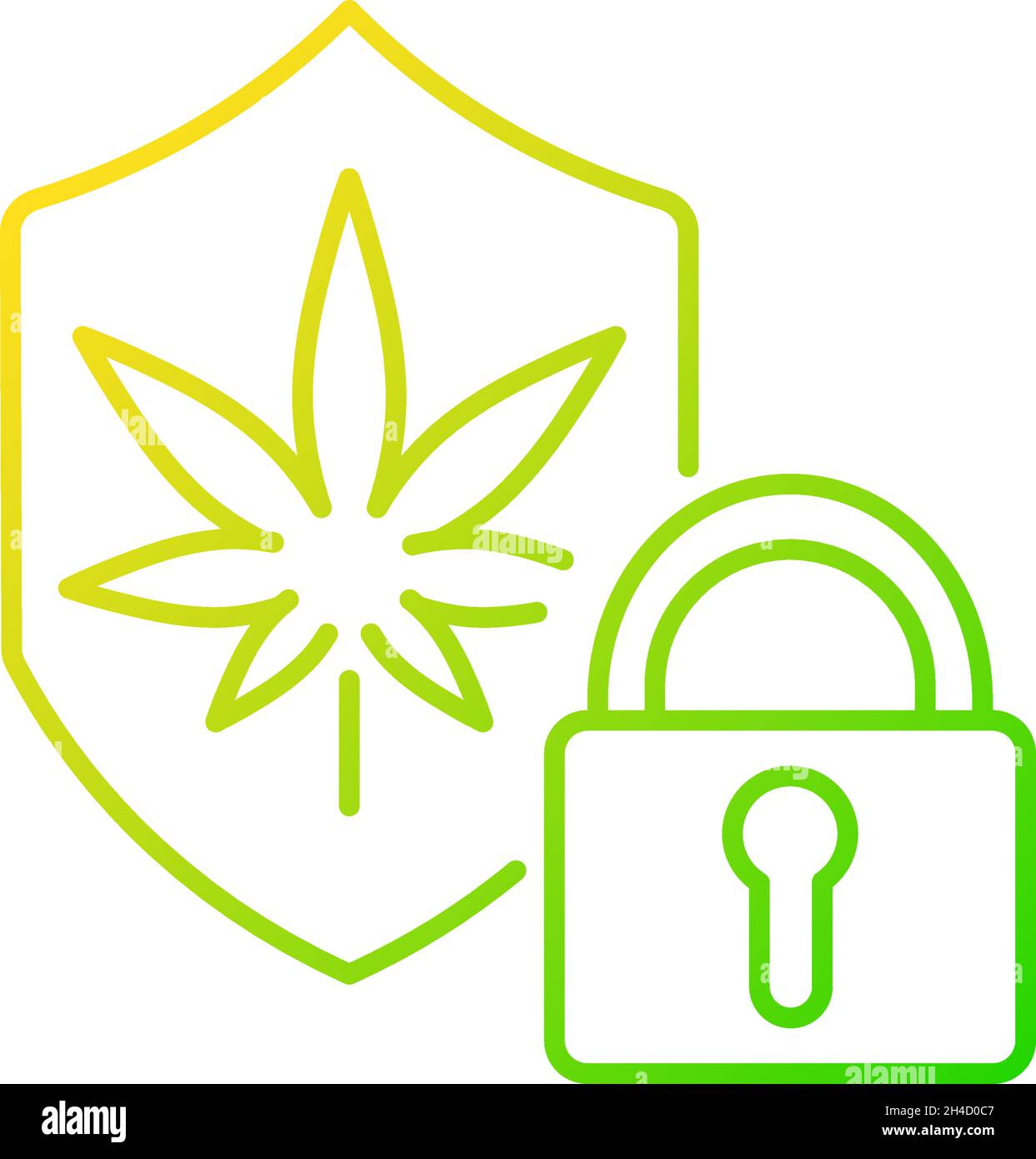 Cannabis security gradient linear vector icon Stock Vector