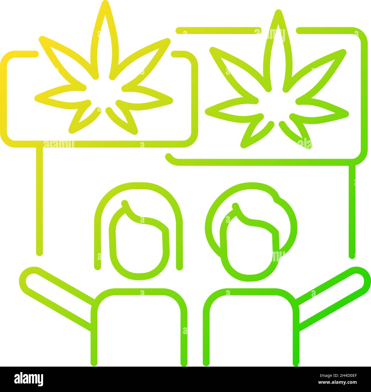 Marijuana legalization protest gradient linear vector icon Stock Vector