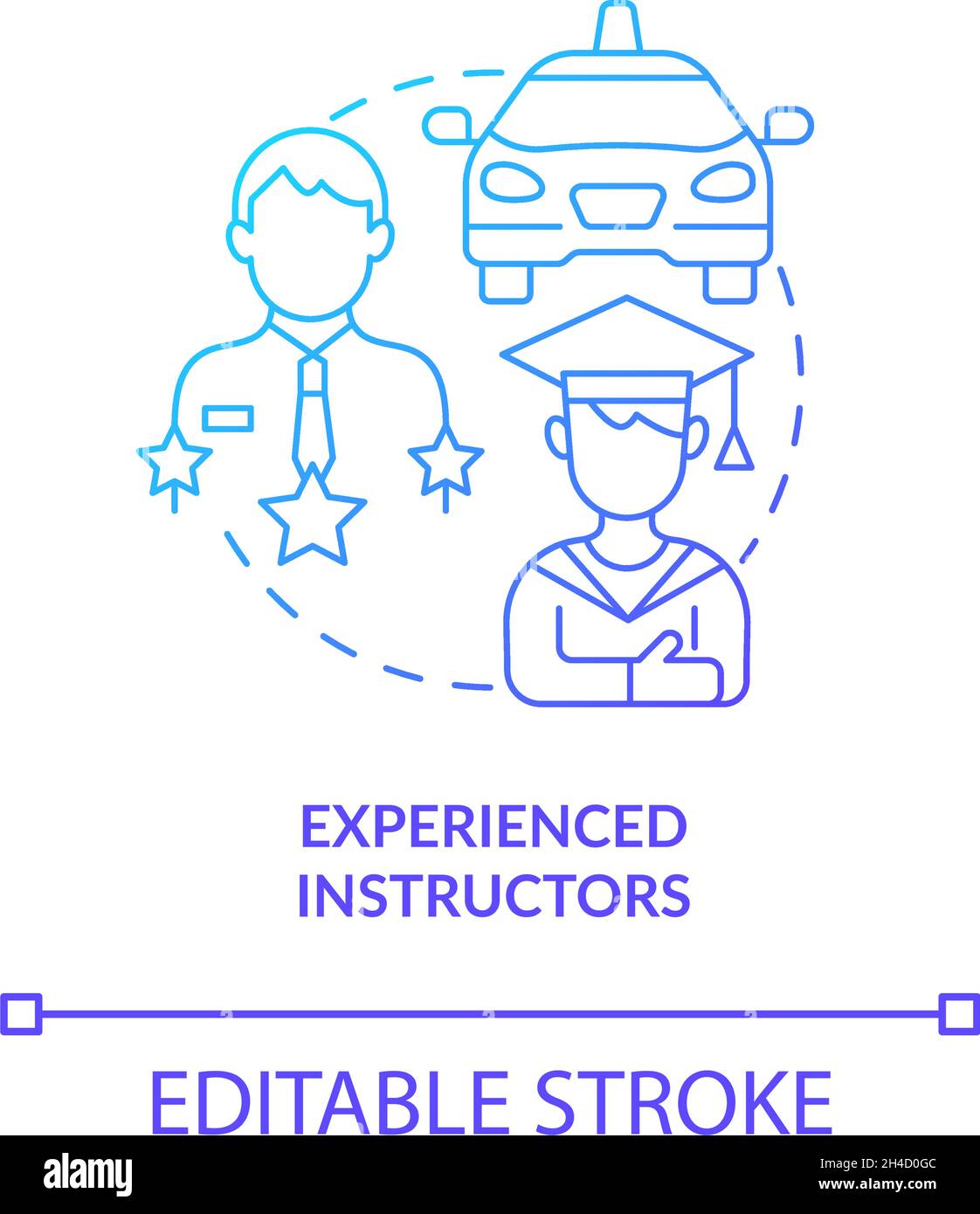 Experienced instructors blue gradient concept icon Stock Vector