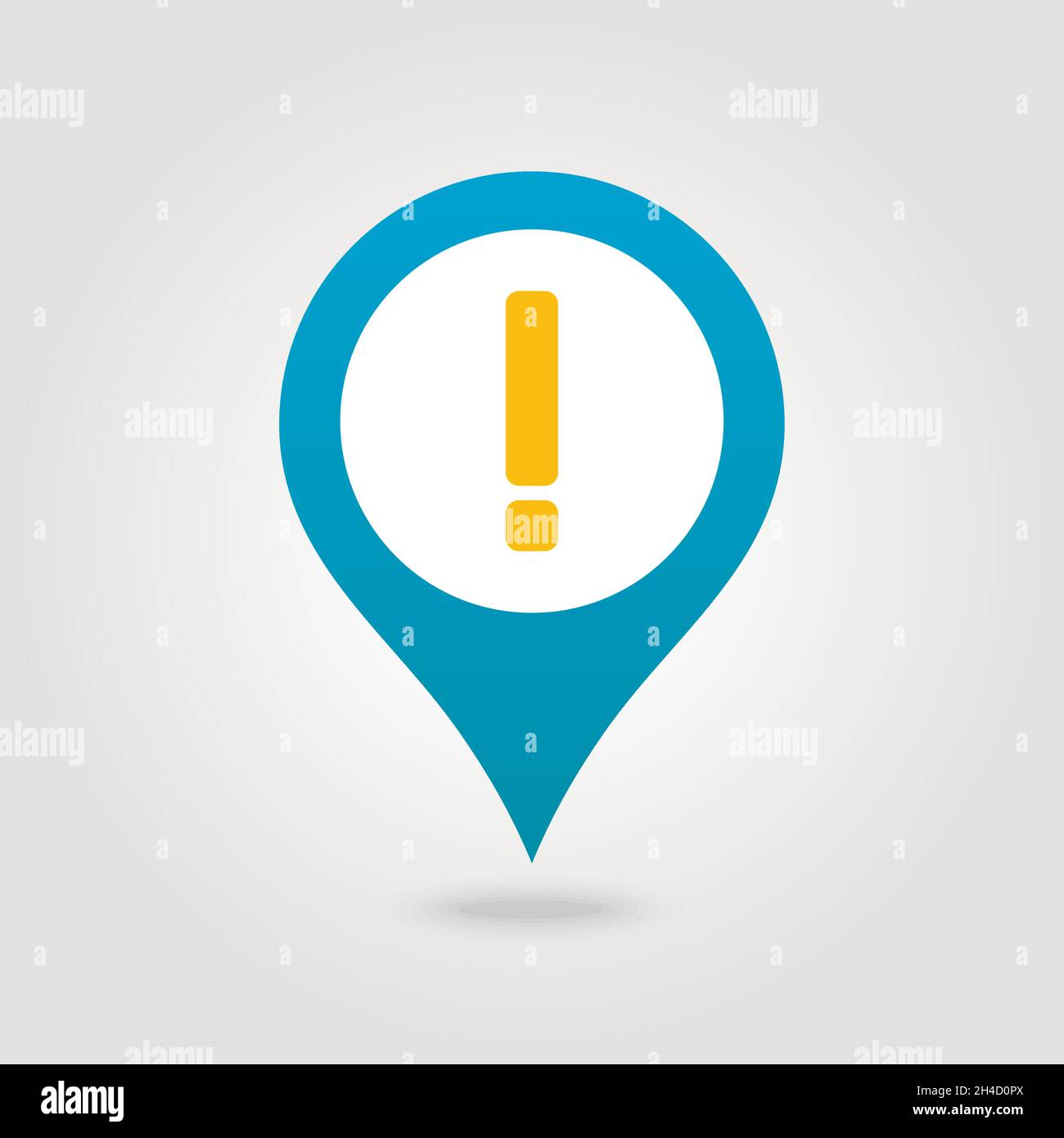 Warning attention sign. Exclamation mark pin map icon. Map pointer. Map markers. Vector illustration EPS10 Stock Vector