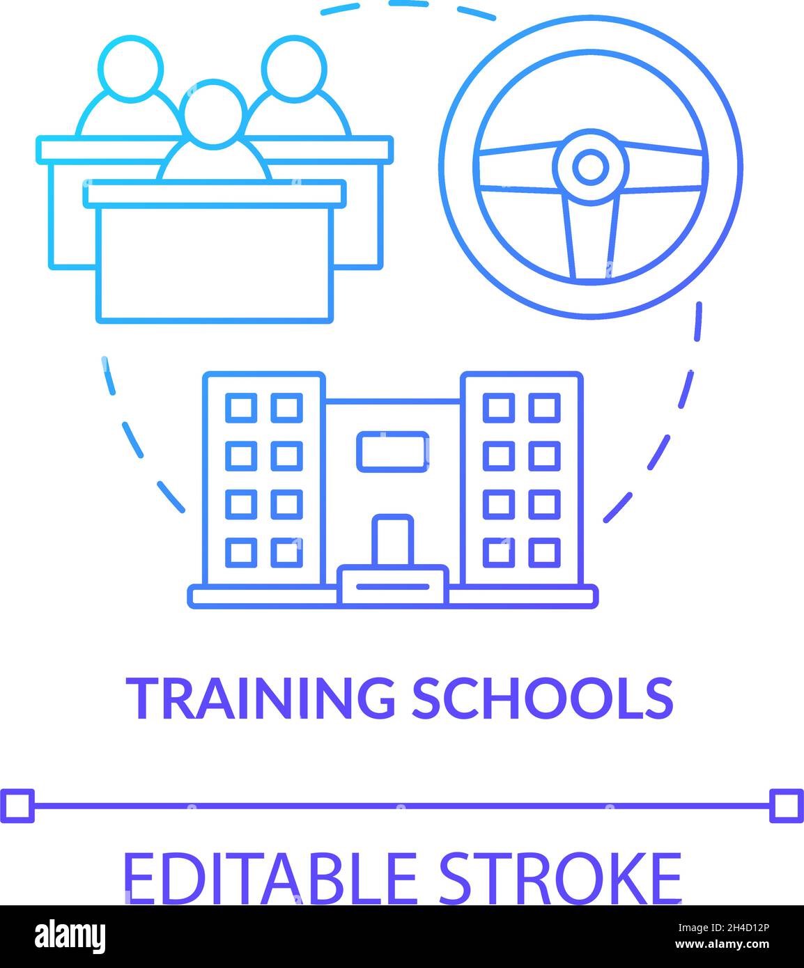 Training schools blue gradient concept icon Stock Vector Image & Art ...