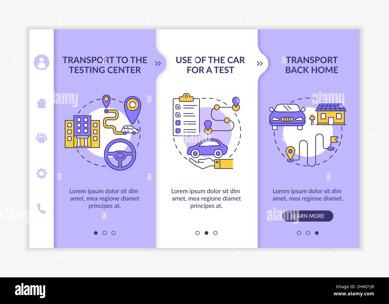 Road test services onboarding vector template Stock Vector