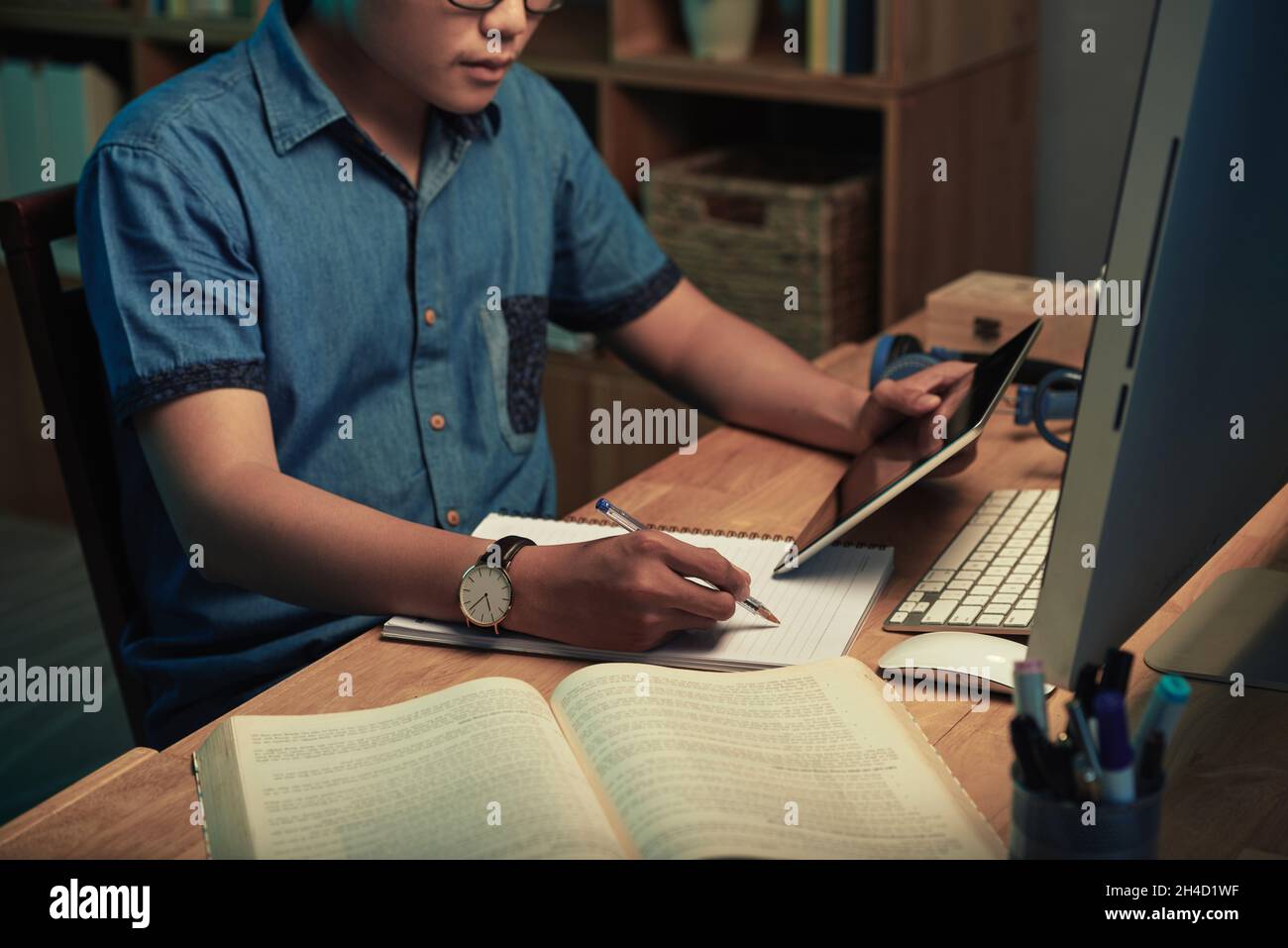 Person reading the computer manual hi-res stock photography and images ...