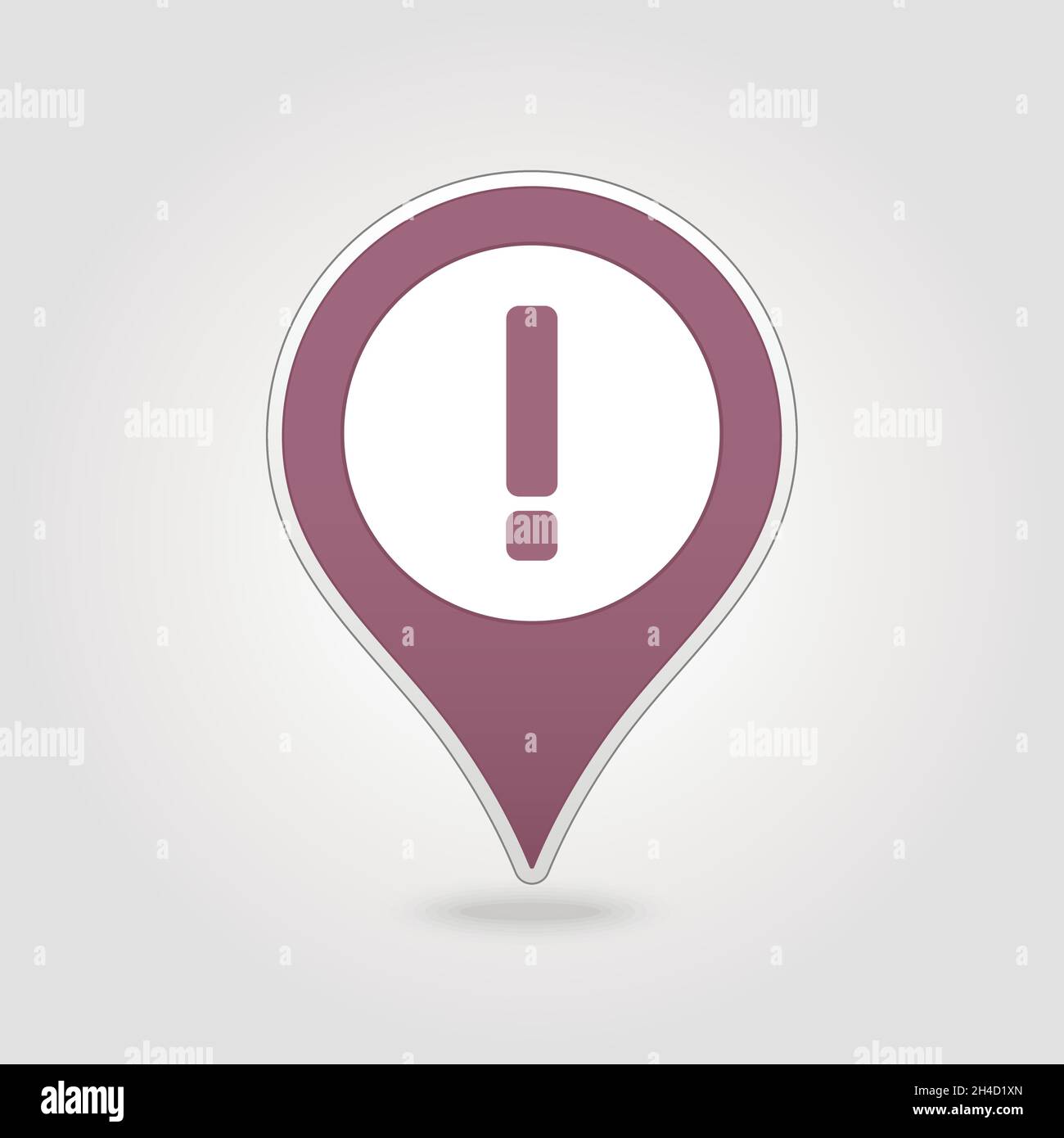 Warning attention sign. Exclamation mark pin map icon. Map pointer. Map markers. Vector illustration EPS10 Stock Vector