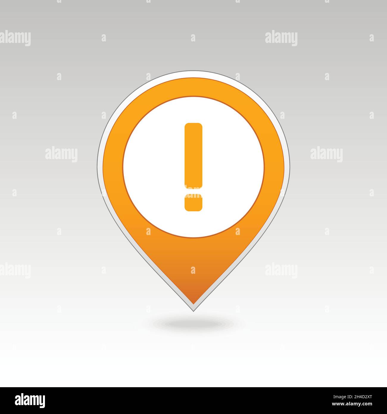 Warning attention sign. Exclamation mark pin map icon. Map pointer. Map ...
