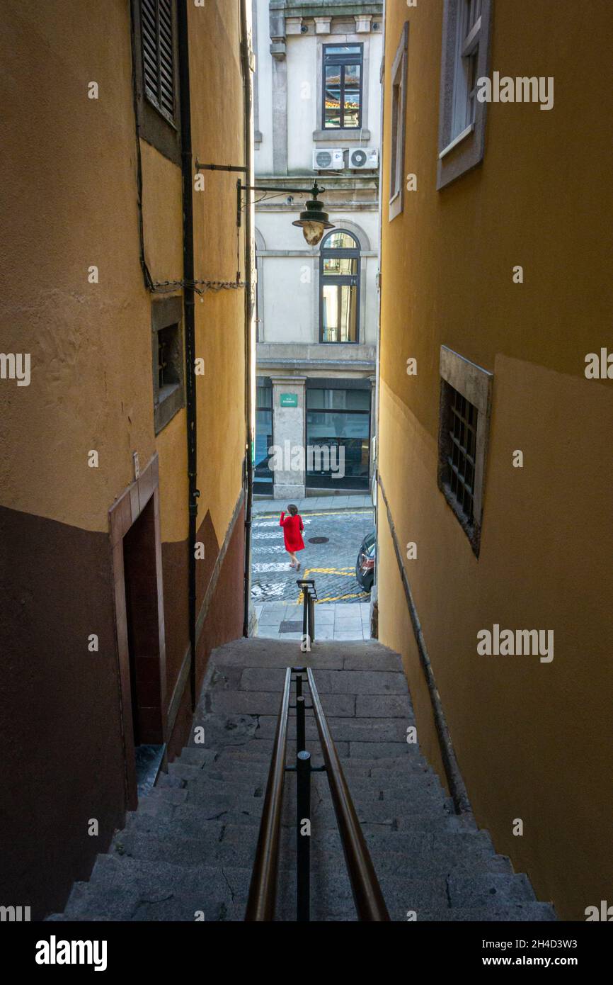 Stairs Going Down Porto Descent Stock Photo 2340111027