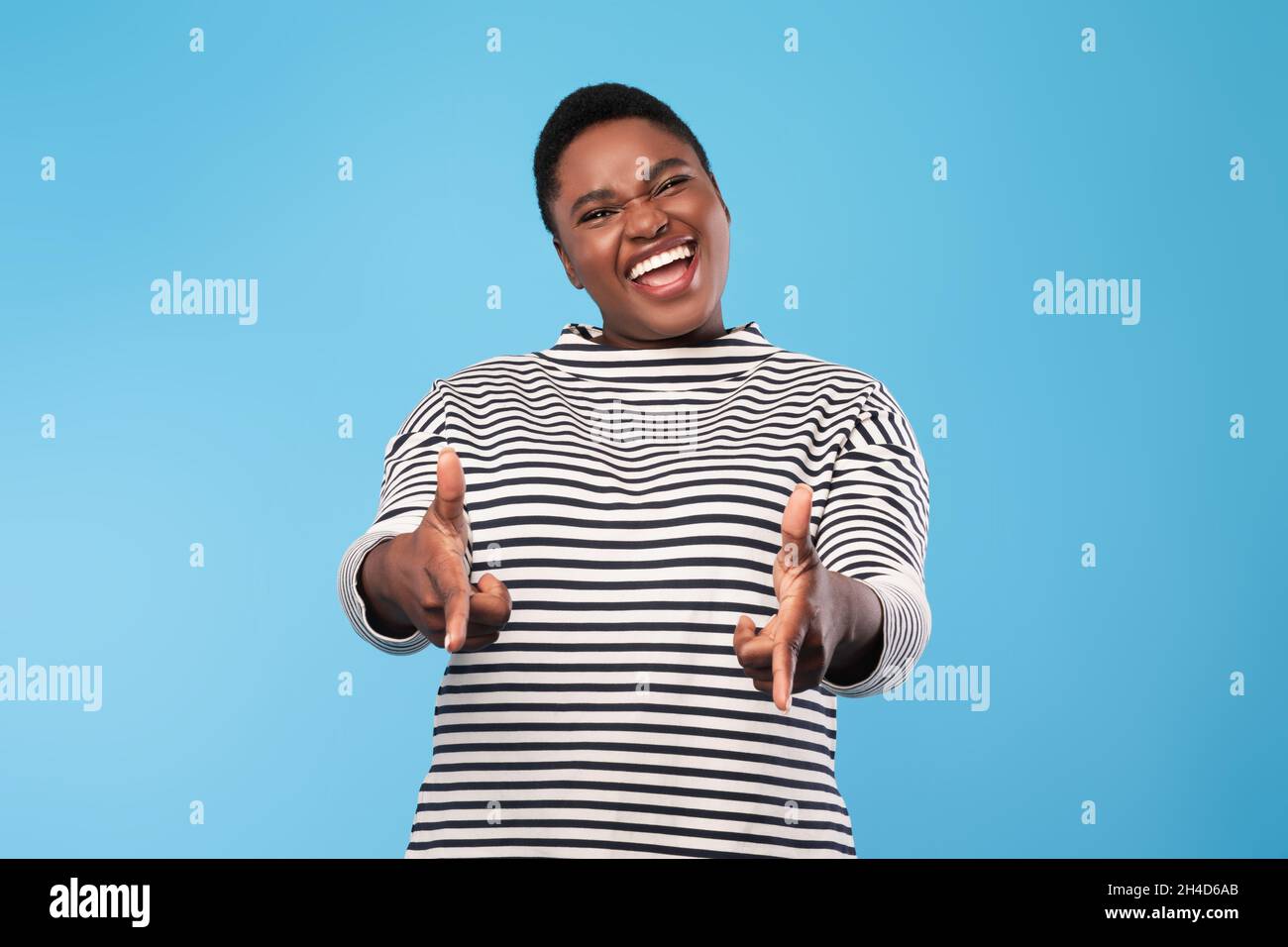 Beautiful Plus-size Model With Big Breast Smiling At Camera Stock Photo,  Picture and Royalty Free Image. Image 101966732.