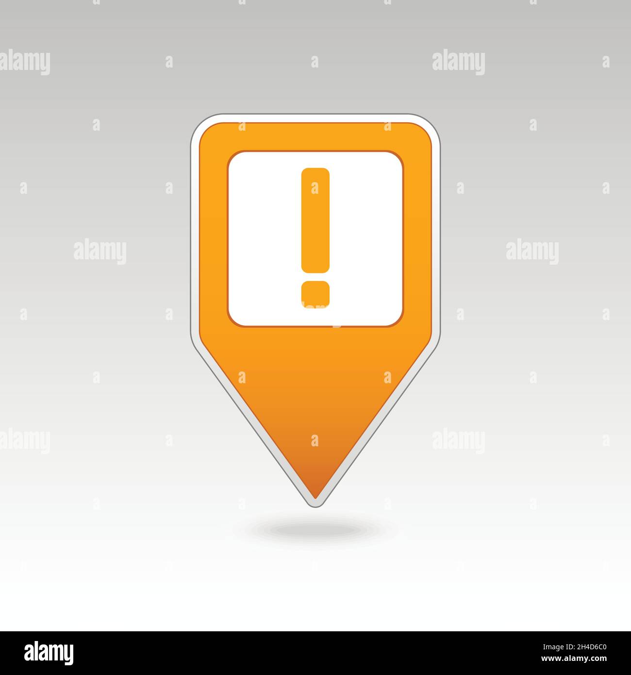 Warning attention sign. Exclamation mark pin map icon. Map pointer. Map ...