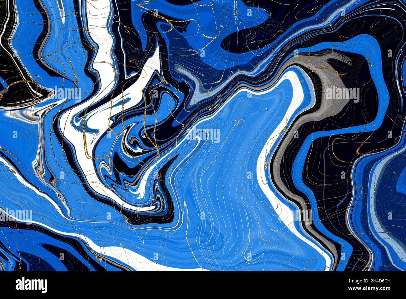 Marble texture. Contemporary art. Golden, blue, white, black mixed
