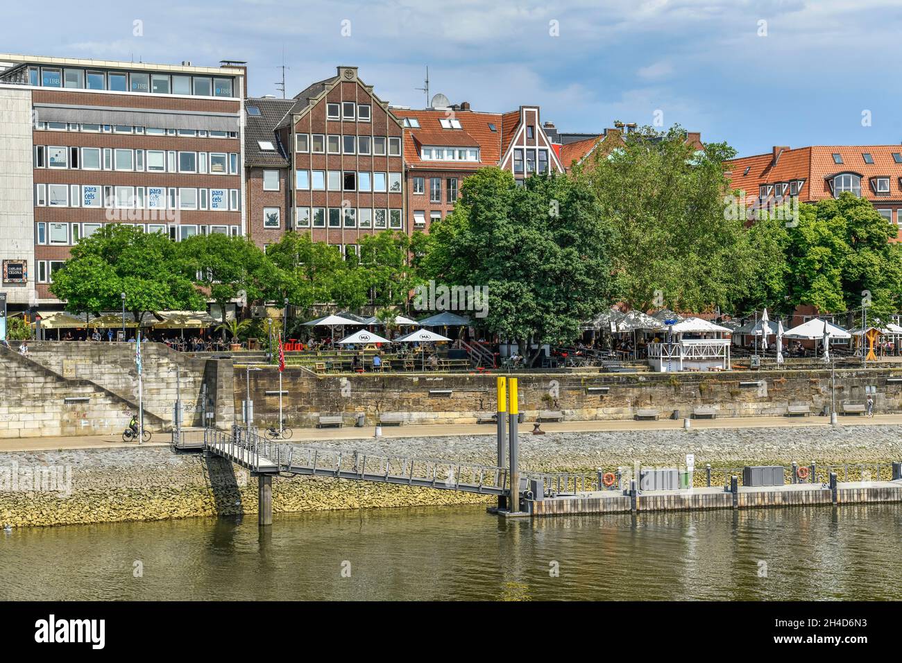 Gastronomie, Schlachte, Weserpromenade, Bremen, Deutschland Stock Photo