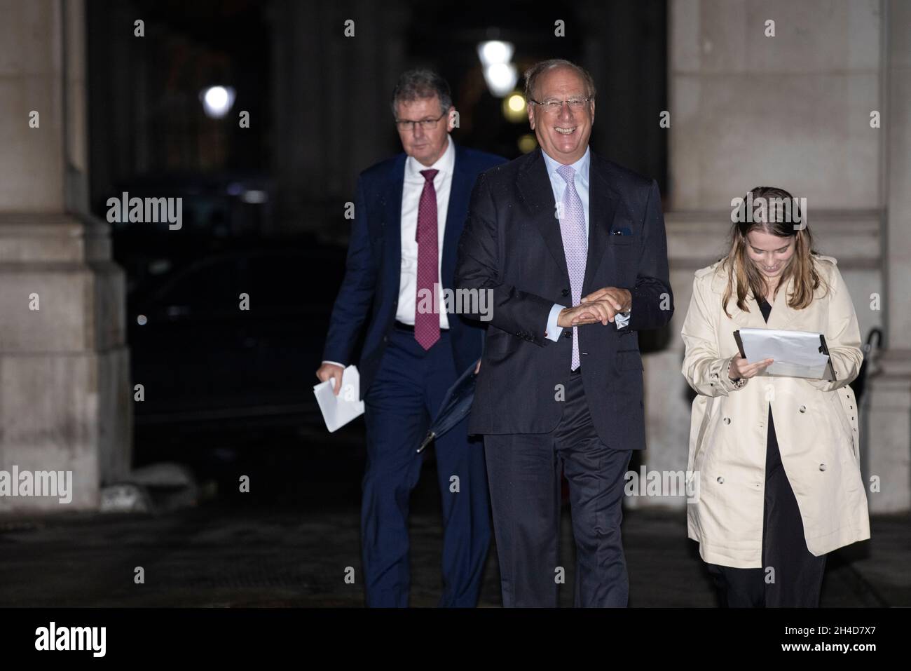 Prime Minister invites world’s top business leaders including BlackRock CEO Larry Fink to Downing Street in bid to establish 'Global Britain'. Stock Photo