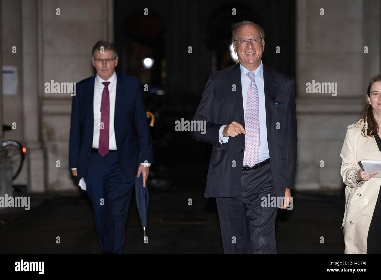 Prime Minister invites world’s top business leaders including Larry Fink Chairman and CEO of BlackRock to Downing Street to establish 'Global Britain'. Stock Photo